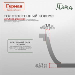 Кастрюля алюминий, антипригарное покрытие, 2 л, с крышкой, крышка стекло, Гурман, Мята, ГМк203МЛ, индукция