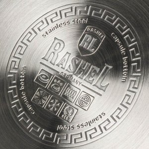 Набор посуды нержавеющая сталь, 6 предметов, 2.6, 3.6, 4.7 л, индукция, RasheL, R-20304v