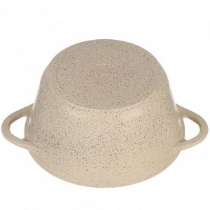 Кастрюля алюминий, антипригарное покрытие, 2 л, с крышкой, крышка стекло, Гурман, Estima, ГМк203 ЭБИ, бежевая, индукция