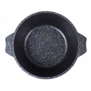Кастрюля алюминий, антипригарное покрытие, 4 л, с крышкой, крышка стекло, Мечта, Гранит star, 44803, серая