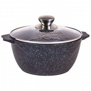 Кастрюля алюминий, антипригарное покрытие, 3 л, с крышкой, крышка стекло, Мечта, Гранит star, 43803