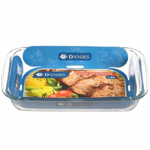 Форма для запекания стекло, 17.7х29.7х5 см, 1.6 л, прямоугольная, Daniks