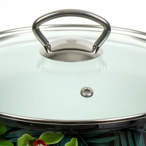 Набор посуды эмалированная сталь, 3 предмета, кастрюли 2.4,3.4,5 л, индукция, Керченский металлургический завод, Тропическая ночь-5-1-Элит