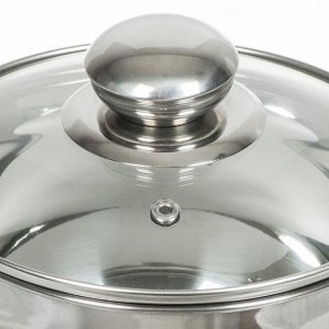Кастрюля нержавеющая сталь, 1.9 л, крышка стекло, Daniks, Классика, SD-16, индукция