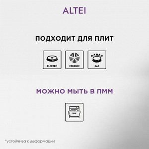 Сковорода литой алюминий, 24 см, антипригарное покрытие, Алтей, Granit Perfection black, съемная ручка, 02-2450-100