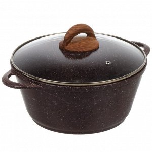 Кастрюля алюминий, антипригарное покрытие, 3 л, крышка стекло, Гурман, Coral, ГМк303КР, индукция