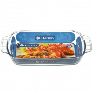Форма для запекания стекло, 20.2х34.5х5.2 см, 2 л, прямоугольная, Daniks