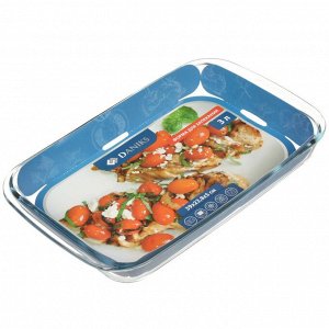 Форма для запекания стекло, 23.8х39.5х5 см, 3 л, прямоугольная, Daniks