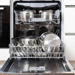Кастрюля нержавеющая сталь, 1.8 л, крышка стекло, Daniks, Бонн, GS-01319-16CA, индукция