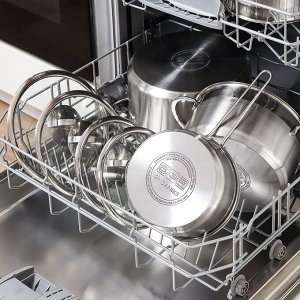 Кастрюля нержавеющая сталь, 1.8 л, крышка стекло, Daniks, Бонн, GS-01319-16CA, индукция