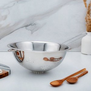 Дуршлаг нержавеющая сталь, 24 см, 2.5 л, с ручкой, Vetta, 812-012