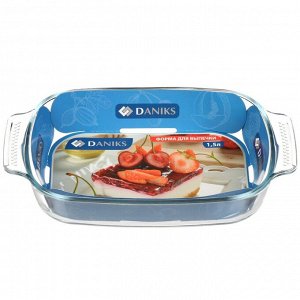 Форма для запекания стекло, 17.8х29х5.2 см, 1.5 л, прямоугольная, Daniks, HSAP15LN