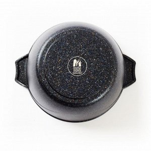 Кастрюля алюминий, антипригарное покрытие, 2 л, с крышкой, крышка стекло, Мечта, Гранит star Induction, 42803И, индукция