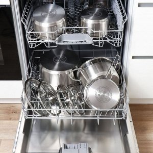 Кастрюля нержавеющая сталь, 1.8 л, крышка стекло, Daniks, Бонн, GS-01319-16CA, индукция