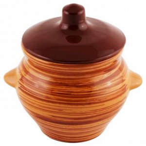 Горшок для запекания керамика, 0.5 л, с ручками, Борисовская керамика, №5, ОБЧ00000338