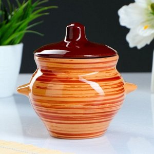 Горшок для запекания керамика, 0.5 л, с ручками, Борисовская керамика, №5, ОБЧ00000338