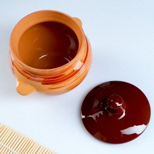 Горшок для запекания керамика, 0.5 л, с ручками, Борисовская керамика, №5, ОБЧ00000338