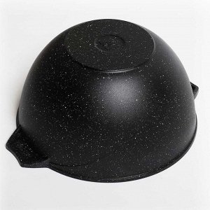 Казан алюминий, антипригарное покрытие, 4 л, Гранит black, с крышкой, Мечта, 54802