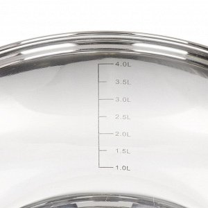 Кастрюля нержавеющая сталь, 4.75 л, крышка стекло, Daniks, Сиена, SD-A93-22, индукция