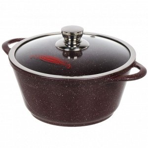 Кастрюля алюминий, антипригарное покрытие, 2 л, крышка стекло, Горница, Шоколад, к2233аш