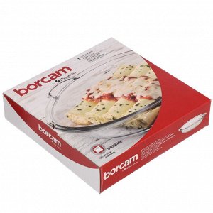 Форма для запекания стекло, 24 см, 1.8 л, круглая, Borcam, 59234