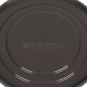Кастрюля для запекания стекло, 7.6 см, 1.45 л, круглая, с крышкой, серая, Borcam, 59123GREY