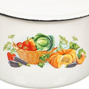 Кастрюля эмалированная сталь, 1.5 л, с крышкой, крышка сталь, цилиндрическая, СтальЭмаль, 1с15с/1, в ассортименте, индукция