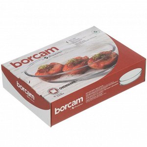 Форма для запекания стекло, 1.5 л, овальная, Borcam, 59084