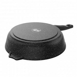 Сковорода литой алюминий, 28 см, антипригарное покрытие, Мечта, Гранит black Induction Pro, съемная ручка, индукция, 028802И