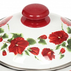 Кастрюля эмалированная сталь, 3 л, крышка сталь, цилиндрическая, Сибирские товары, Рамо, 3MD181M, индукция