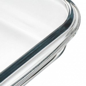 Форма для запекания стекло, 20.7х34.5х5 см, 2.2 л, прямоугольная, с ручками, Горница, Ф2221
