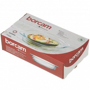 Форма для запекания стекло, 2 шт, 13х22.4 см, 0.52 л, овальная, Borcam, 590007