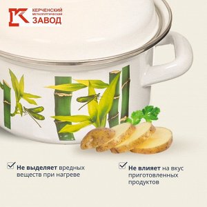 Кастрюля эмалированная сталь, 1 л, с крышкой, крышка сталь, цилиндрическая, Керченский металлургический завод, 42304-072/6, в ассортименте