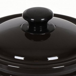 Кастрюля эмалированная сталь, 4 л, с крышкой, крышка сталь, с декором, цилиндрическая, Керченский металлургический завод, Карри, 41704-142/6-У4
