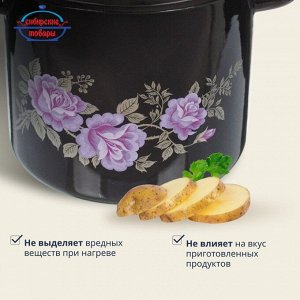 Кастрюля эмалированная сталь, 5.5 л, крышка сталь, цилиндрическая, Сибирские товары, С1617.36/С1617.13СГ, в ассортименте