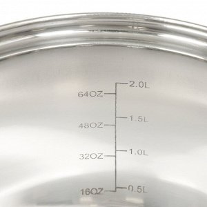 Кастрюля нержавеющая сталь, 2.8 л, с крышкой, крышка стекло, DNN1, SD-A19-18/SD-A19-6-18