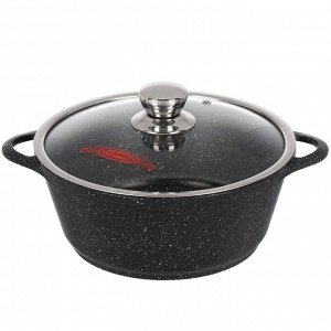 Кастрюля алюминий, антипригарное покрытие, 4 л, с крышкой, крышка стекло, Горница, Гранит Induction, Ик2633аг, индукция