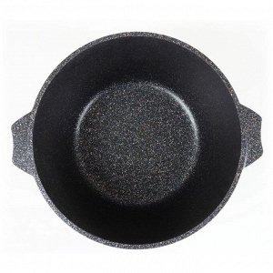 Кастрюля алюминий, антипригарное покрытие, 6 л, с крышкой, крышка стекло, Мечта, Гранит star, 46803