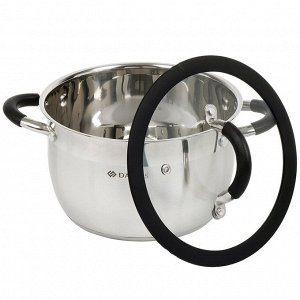 Кастрюля нержавеющая сталь, 3.7 л, крышка стекло, Daniks, Орландо, GS-01435-20CA, индукция