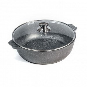 Жаровня алюминий, d32 см, 6 л, антипригарное покрытие, Мечта, Гранит, 36701, с крышкой