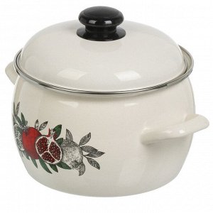Кастрюля эмалированная сталь, 3.5 л, с крышкой, крышка сталь, полусфера, ЛЗЭП, Цвет граната, С-4213АП2/4Жм, индукция