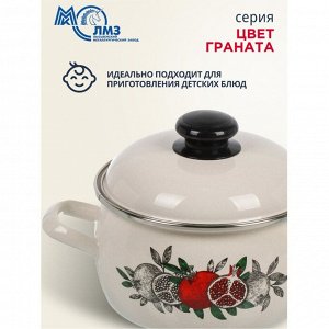 Кастрюля эмалированная сталь, 2 л, с крышкой, крышка сталь, полусфера, ЛЗЭП, Цвет граната, С-4210АП2/4Жм, индукция