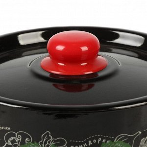 Кастрюля эмалированная сталь, 4.5 л, с крышкой, крышка сталь, СтальЭмаль, Помидорки, 1с17с, индукция