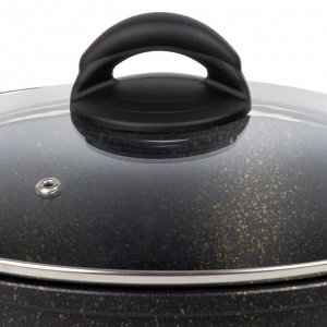 Кастрюля алюминий, антипригарное покрытие, 4 л, крышка стекло, Гурман, Eclipse, ГМк403ЭКИ, индукция