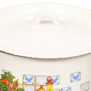 Кастрюля эмалированная сталь, 2.9 л, с крышкой, крышка сталь, цилиндрическая, СтальЭмаль, 1с16с/1, в ассортименте, индукция