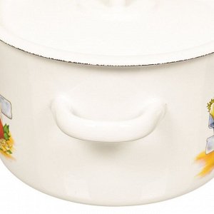 Кастрюля эмалированная сталь, 2.9 л, с крышкой, крышка сталь, цилиндрическая, СтальЭмаль, 1с16с/1, в ассортименте, индукция