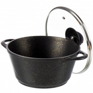 Кастрюля алюминий, антипригарное покрытие, 2 л, с крышкой, крышка стекло, Гурман, Eclipse, ГМк203ЭКИ, индукция