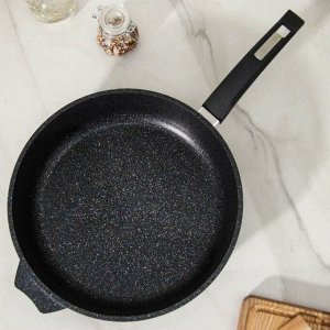 Сковорода литой алюминий, 30 см, антипригарное покрытие, Мечта, Гранит black, с крышкой, с30802
