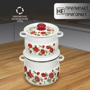 Набор посуды эмалированная сталь, 4 предмета, кастрюли 4,5.5 л, Сибирские товары, Рамо 10, N10B60