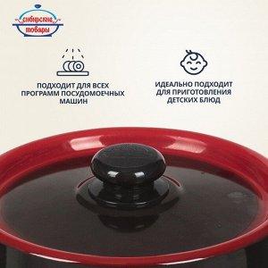 Кастрюля эмалированная сталь, 5.5 л, с крышкой, крышка сталь, цилиндрическая, Сибирские товары, С1617.38